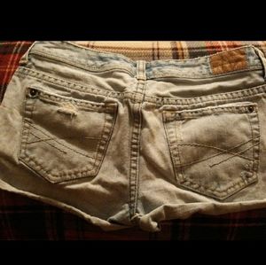 Aeropostle shorts, light wash blue jean